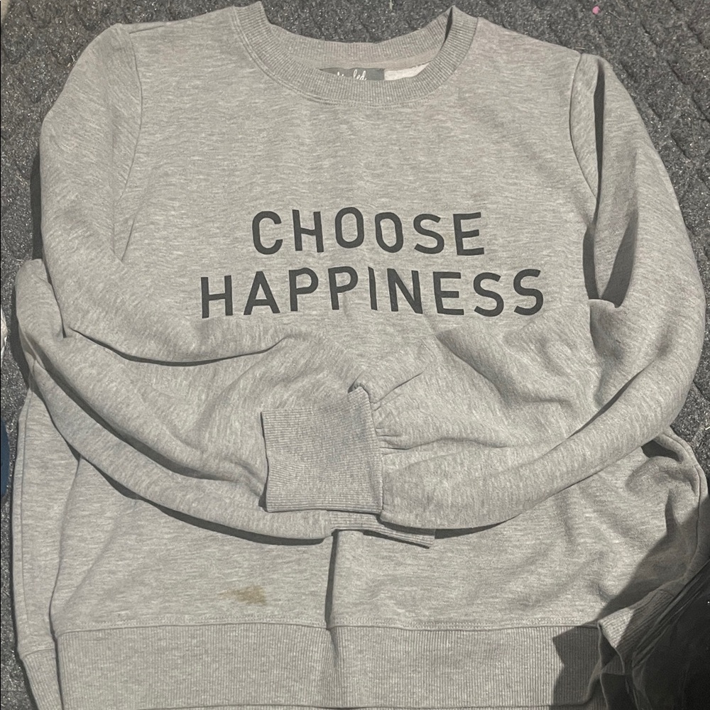 Marled Gray Sweatshirt - Choose Happiness